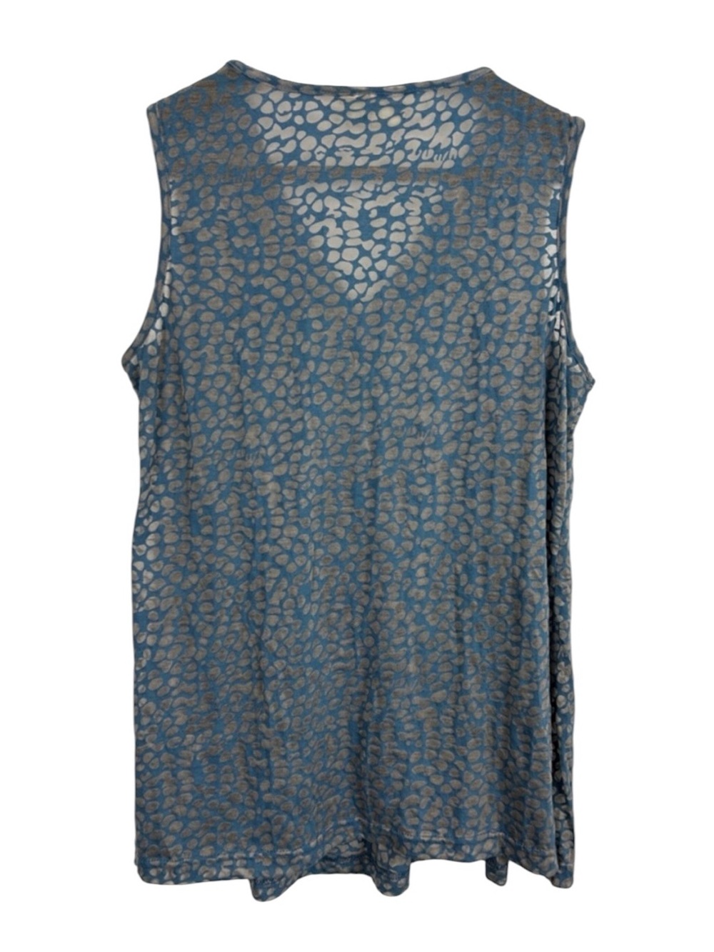 Komil India Sleeveless V-Neck Blouse Size Medium Blue / Grey - Picture 5 of 5